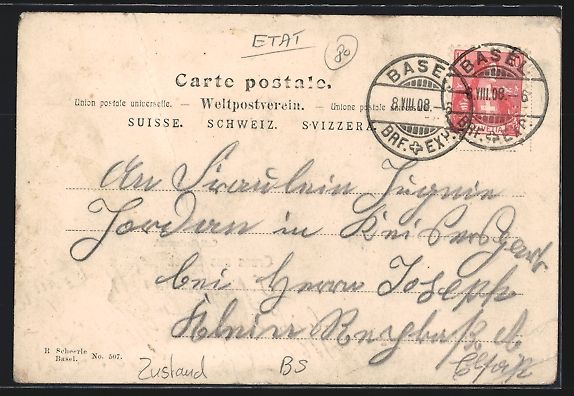 Cartoline postali: Basel, Hotel Habsburg mit Café-Restaura – Usato da Berlin venduto da bartko-reher 1