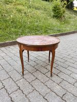 Ancienne Table guéridon XXe siècle, plateau marbre
