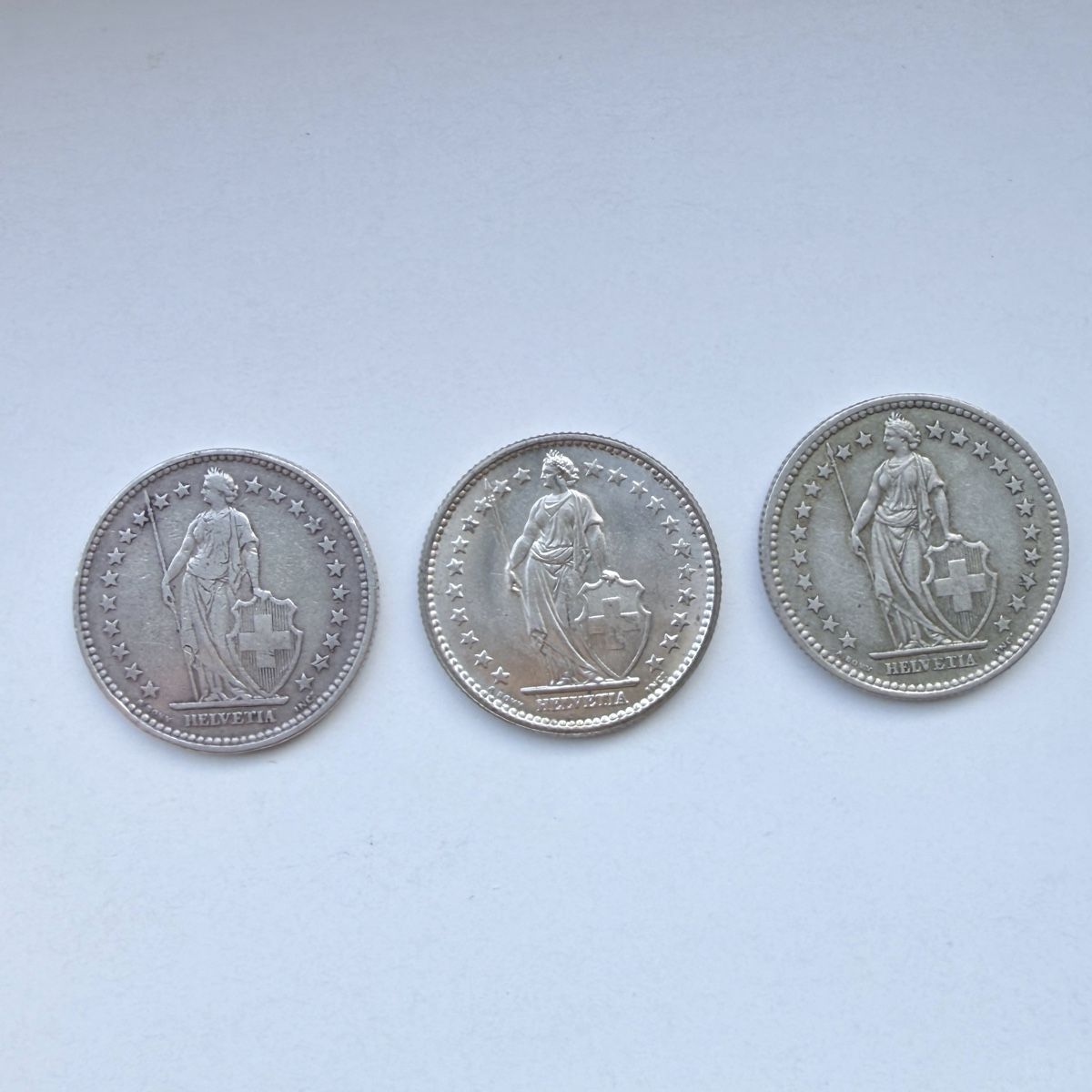 Alle Münzen: 2 Fr Silbermünzen 1920,1957,1967 – Gebraucht aus Zürich von watch_trader 1