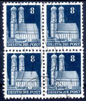 DEUTSCHE POST 1948 4ERBLOCK GESTEMPELT - I131