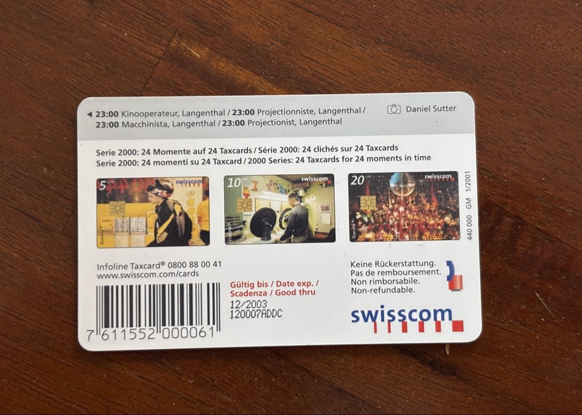 Swisscom Schede telefoniche: Swisscom Taxcard 12/2003 – Usato da Castione venduto da semc 1