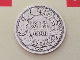 1/2 Franken 1898 s+, nur 1,6 Mio!
