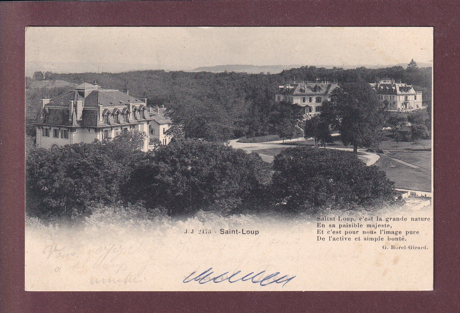 Ansichtskarten: La Sarraz - SAINT-LOUP - Poème - 1902 – Gebraucht aus Pully von nicecards