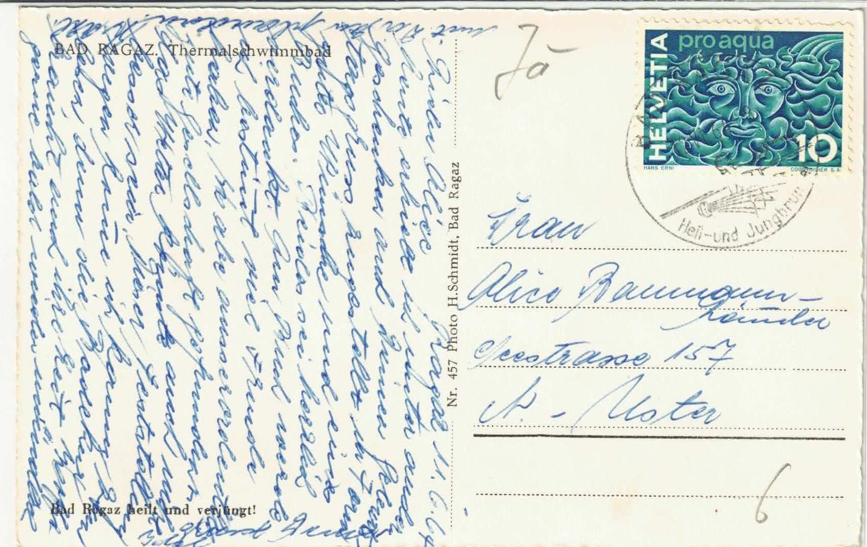 Cartoline postali: Thermalschwimmbad Bad Ragaz – Usato da Ettingen venduto da Kartenplanet 1