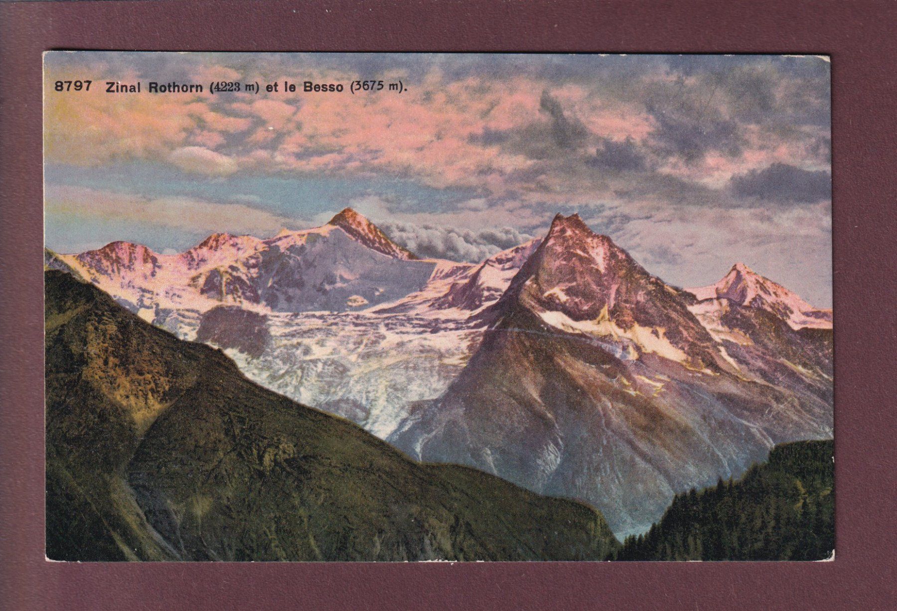Cartoline postali: ZINAL ROTHORN - Besso – Usato da Pully venduto da nicecards