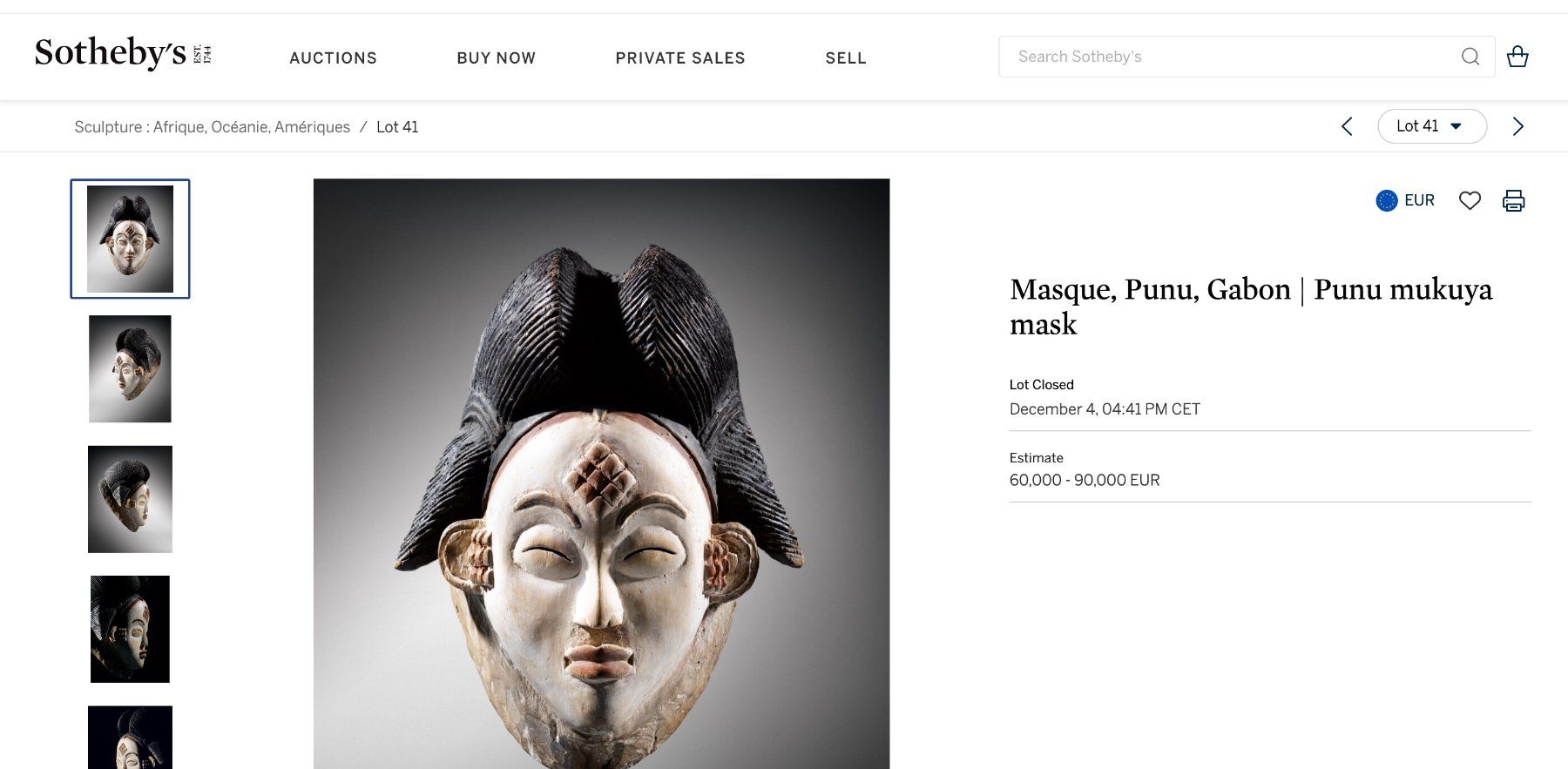 Internationale Kunst: 🛖 Magnificent Punu Gabon 4 heads mask 19-20 century 🛖 – Gebraucht aus Morges von 4WLS 8