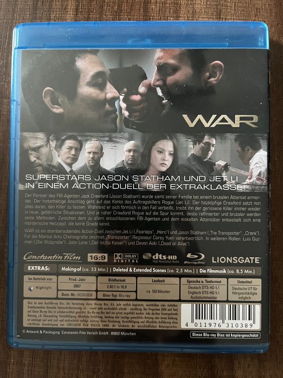 War (2007) Blu-ray - Jason Statham | Kaufen auf Ricardo