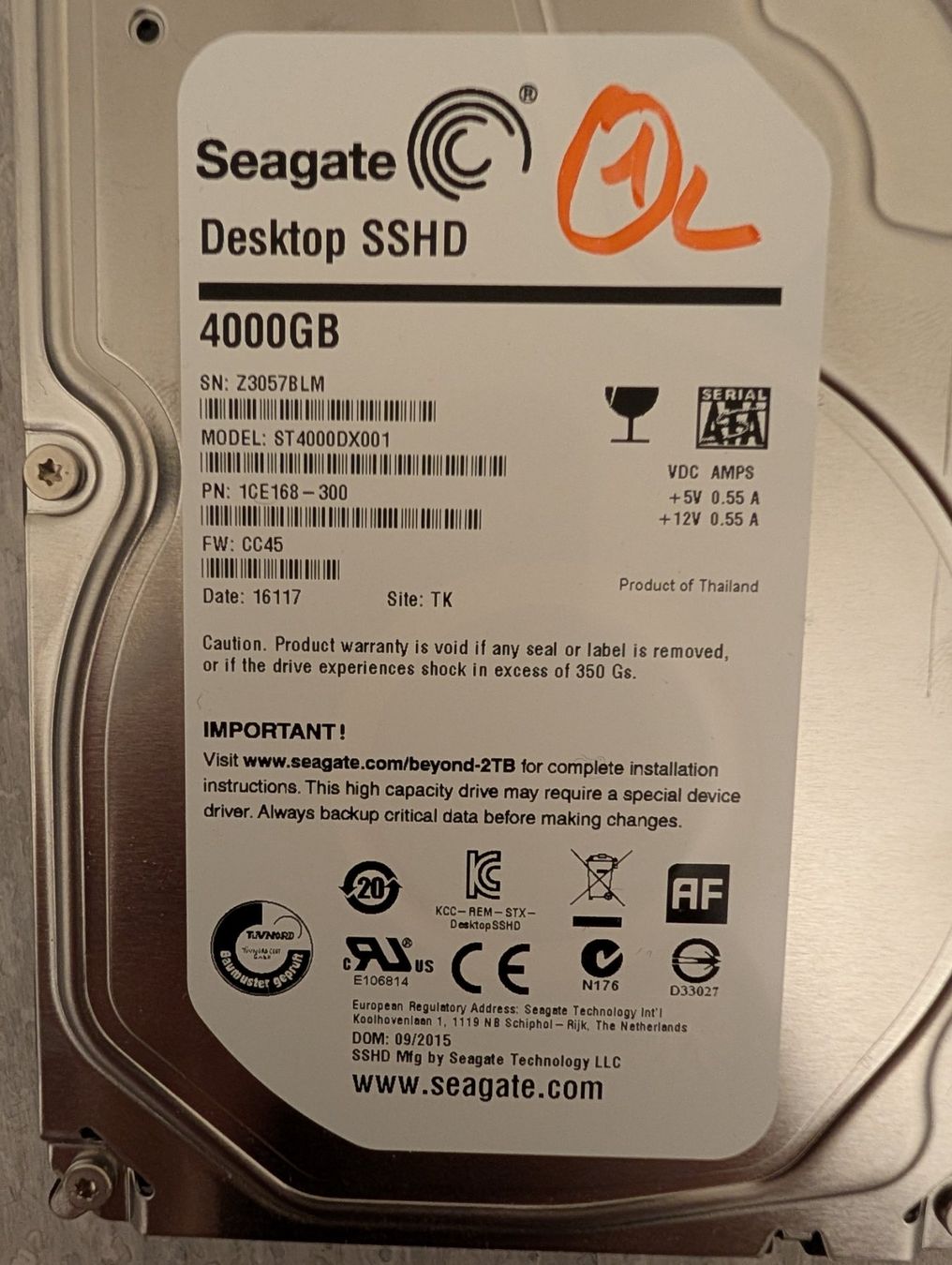 Seagate Disques durs: Seagate HDD 4 TB - ST4000DX001 – D'occasion à Ennetbaden par nash35