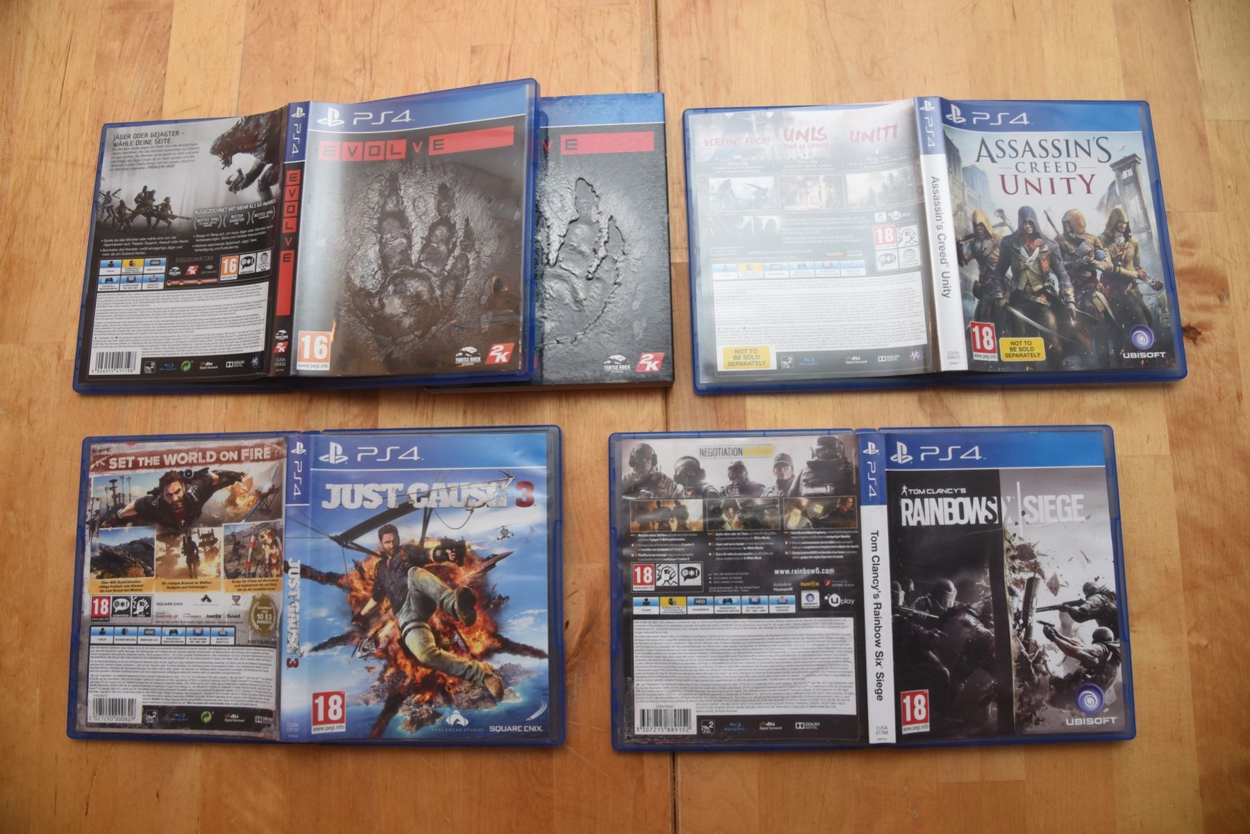 Jeux: Assassin's Creed+Rainbow Six+Just Cause3+Evolve – D'occasion à Frenkendorf par gelbeZinnie 1