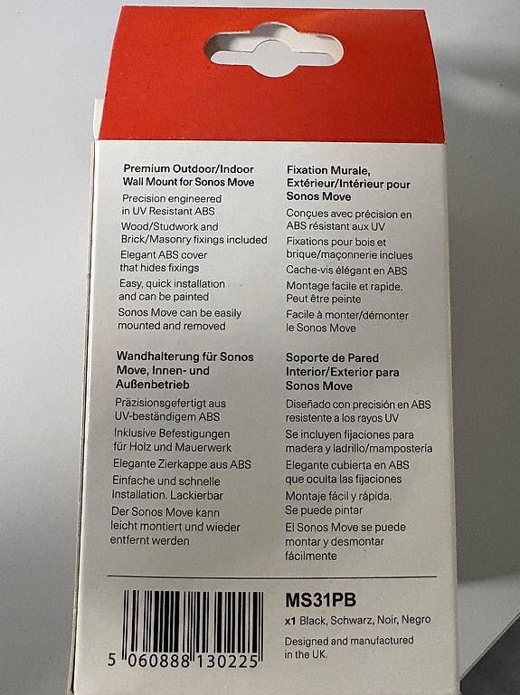 Supporti a parete: Mountson MS31PB - Premium Wandhalter Sonos Move – Nuovo e nell'imballaggio originale da Braunau venduto da Berbrig 2