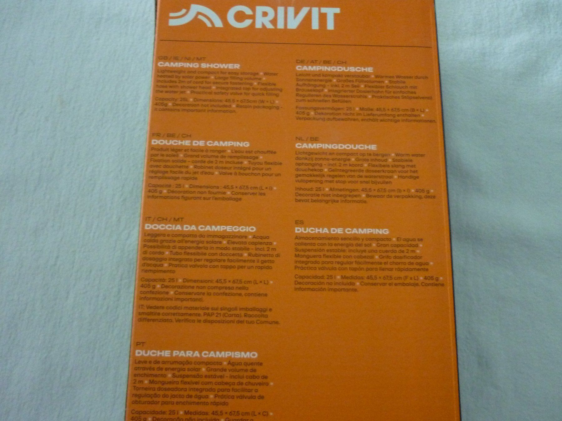 Docce: Crivit Camping-Dusche – Nuovo e nell'imballaggio originale da Vaduz venduto da red94angel 1