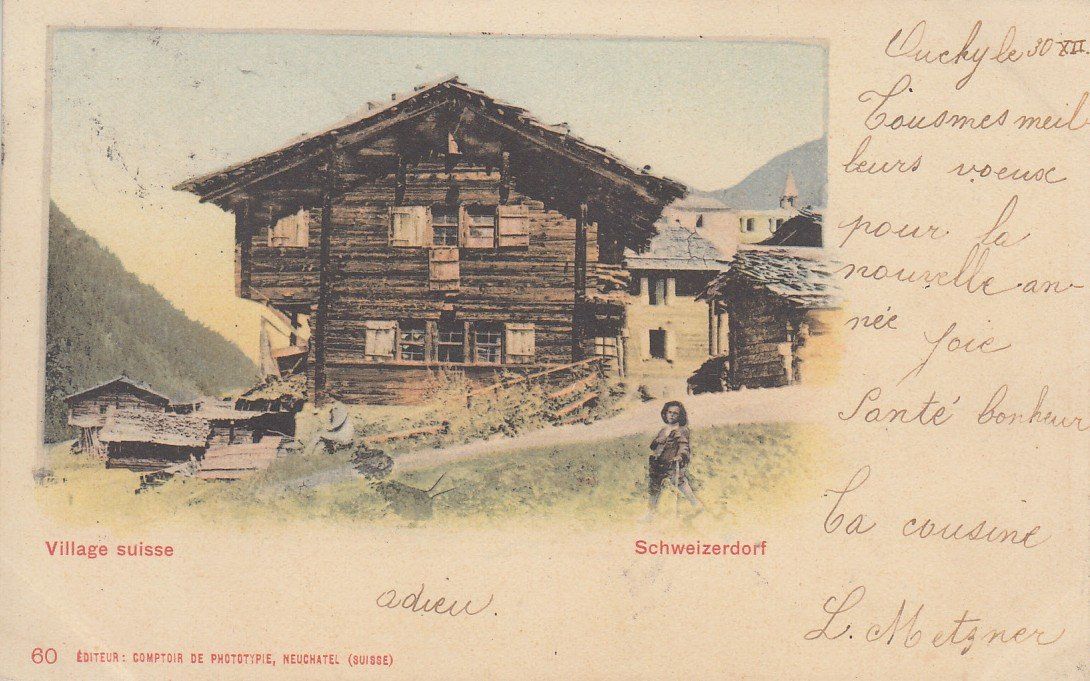 Cartoline postali: Bas - Valais   VS   -   Village Suisse       en 1900 – Usato da Brig venduto da Valcards54