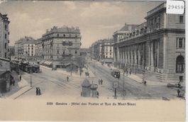 Geneve - Hotel des postes et rue du