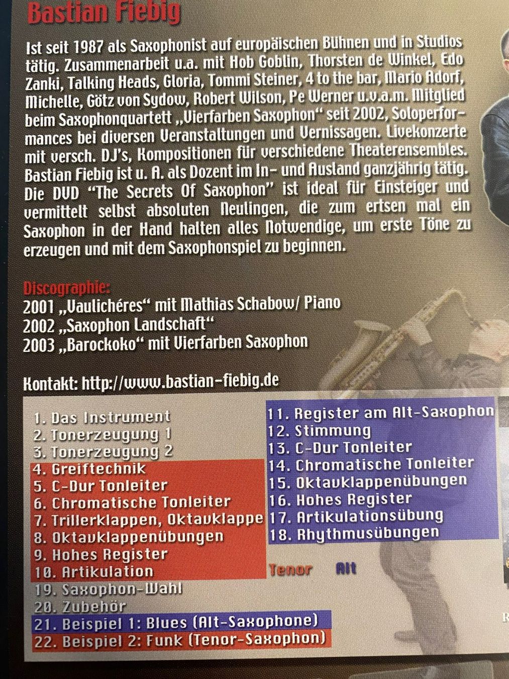 Tutti i DVDs: Secrets of Saxophone (DVD) – Usato da Baden venduto da Customer 2