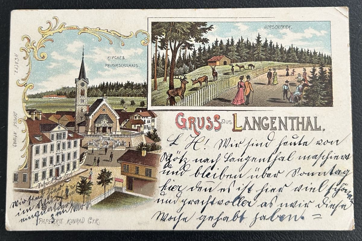 Cartoline postali: Gruss aus Langenthal Litho  – Usato da Horw venduto da Tellbub
