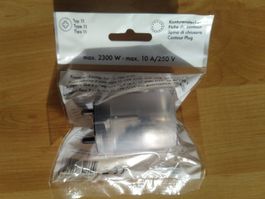 Fixadapter Schuko-Schweiz Steckeradapter zweipolig 10A/250V