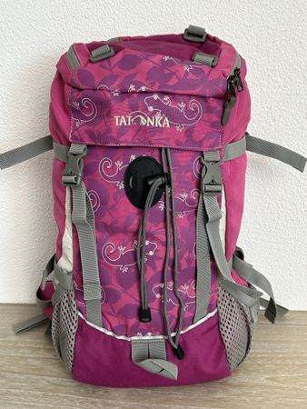 Rucksack Tatonka pink lila Muster mit Geckos, sehr guter Zus