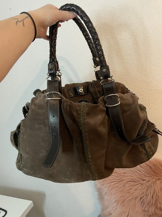 Sac Cartable Vintage HUGO BOSS En Cuir - Marron Foncé - Occasion Authentique