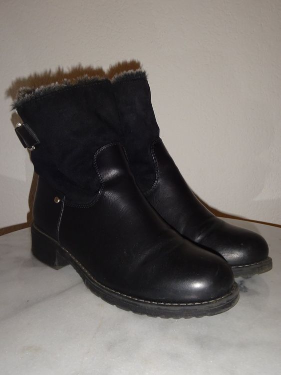 WARME LEDER-STIEFELETTE LAMMFELL WARMFUTTER 41 | Kaufen auf Ricardo