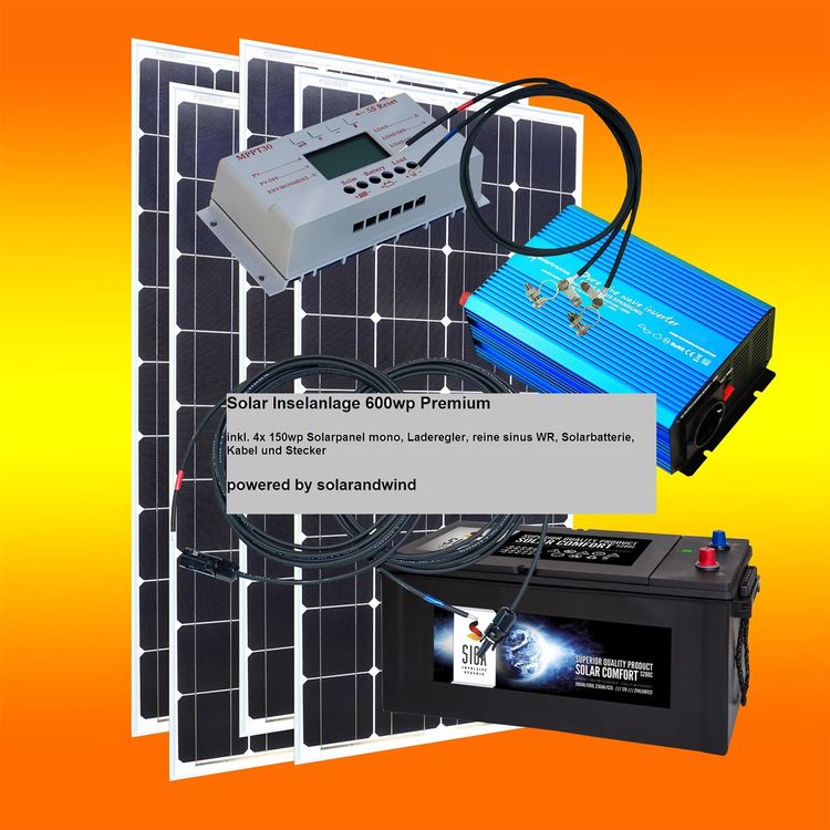 Solar Inselanlage 600Wp Premium Set (Neu (gemäss Beschreibung)) in ...