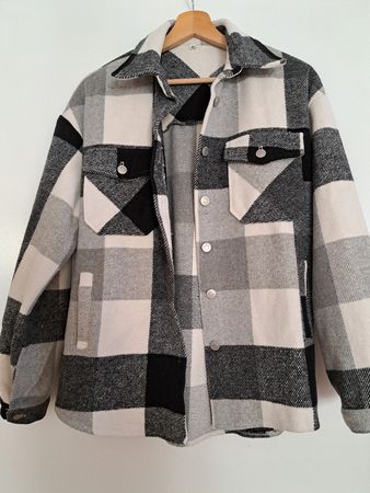 Karierte Jacke Gr. M SHEIN schwarz/grau/weiss