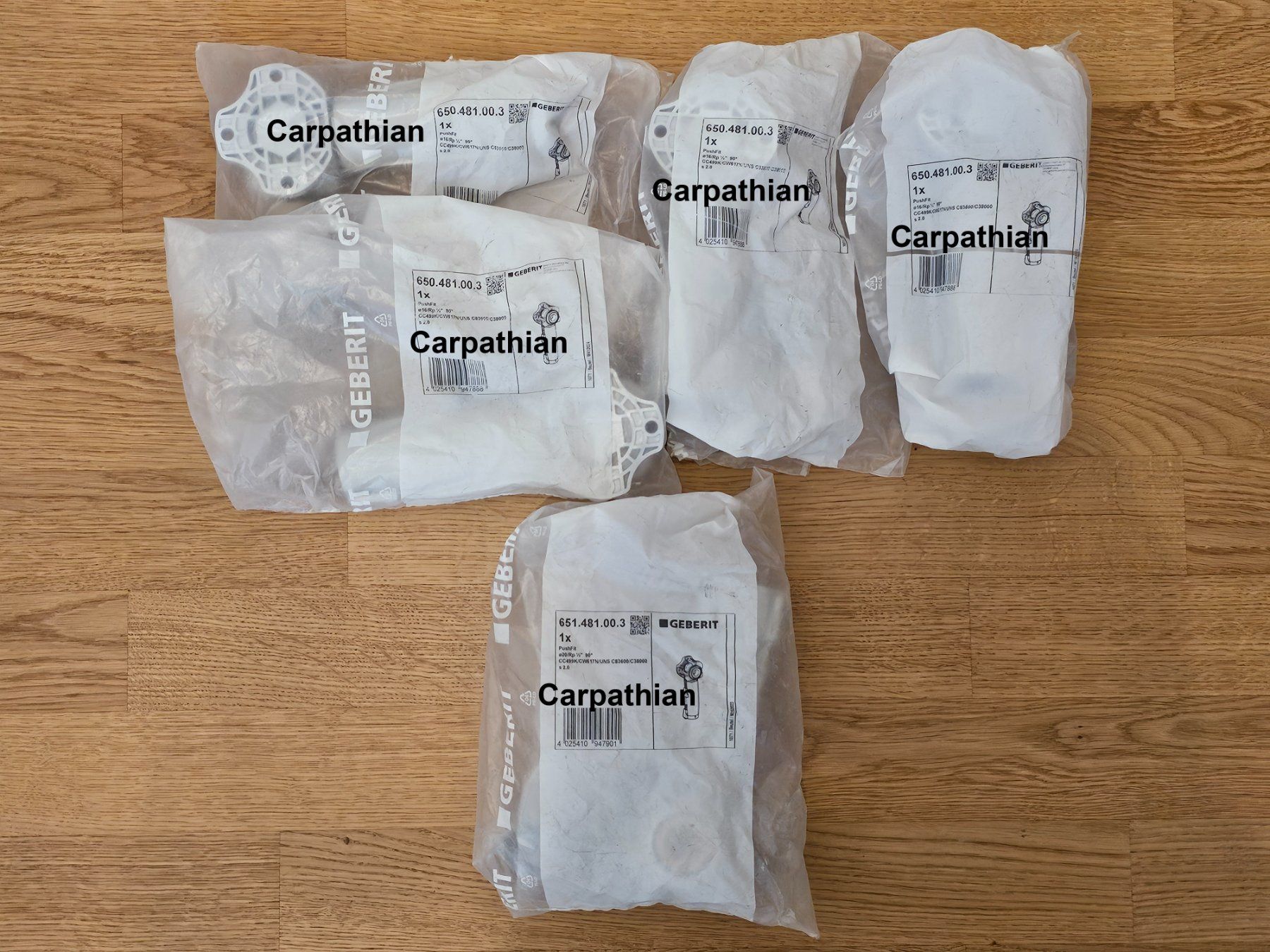Geberit Rubinetteria: Geberit PushFit Anschlussdosen 90° - SET – Nuovo e nell'imballaggio originale da Unterlunkhofen venduto da Carpathian 1