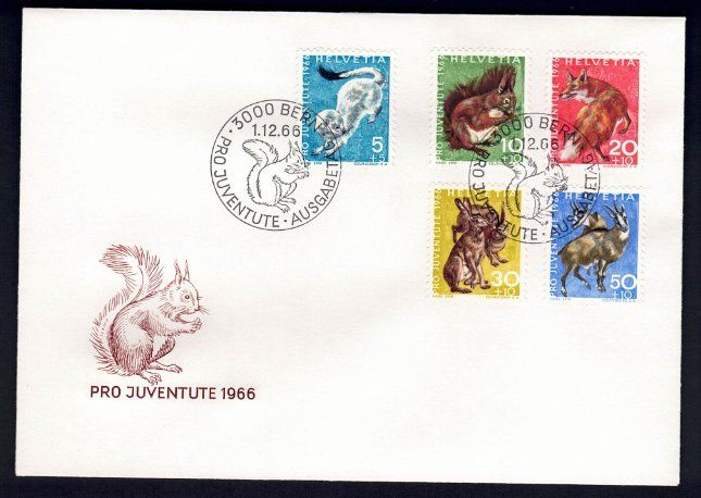 Tutti i francobolli: Pro Juventute 1966 FDC – Usato da Pfäffikon ZH venduto da Romulus