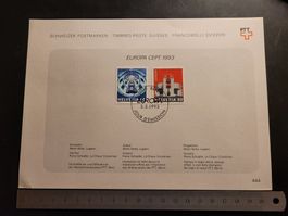 Timbres CH - EUROPA CEPT 1993 - Jour d'émission 5.5.1993