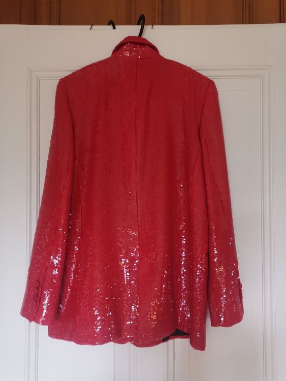 Damen Blazer Pailletten Blazer Zara Blazer Zara Jacke Silber ZARA