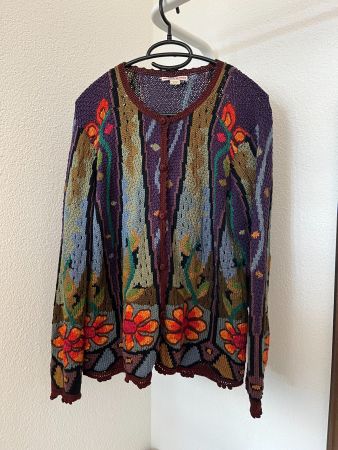 APU KUNTUR Strickjacke, Grösse L, Alpaka, Handgemacht!