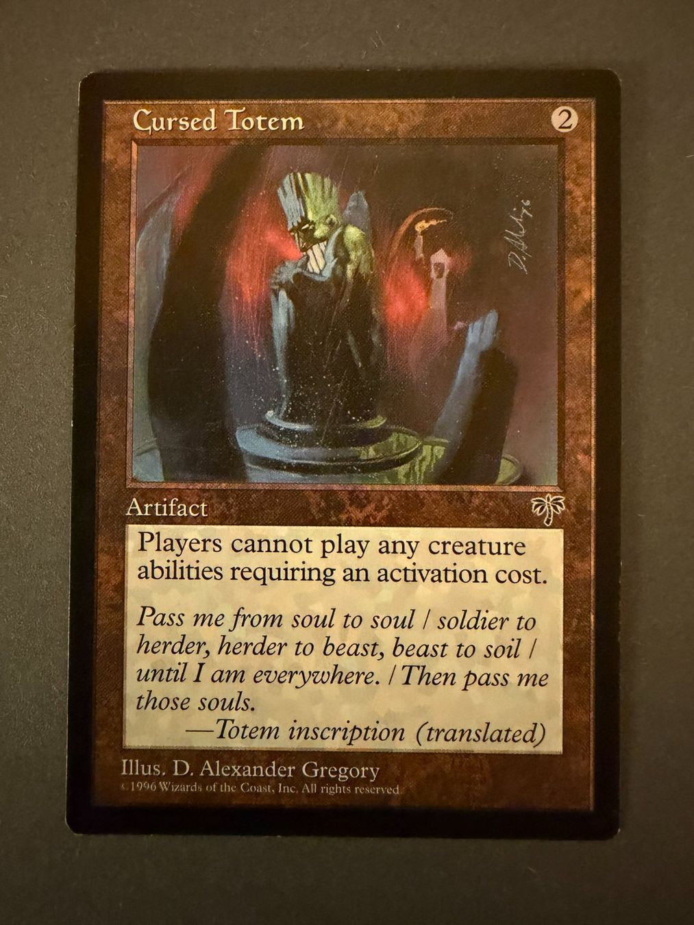 Magic The Gathering Carte collezionabili: Cursed Totem // Mirage // Trugbilder // Magic – Usato da Binz venduto da Tempelritter