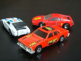 Matchbox Ferrari Testarossa Hot Wheels Fire Dept und Pontiac