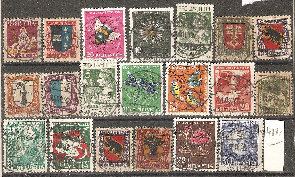 Tutti i francobolli: PJ 20 gute Werte Zentralstempel – Usato da Lausanne venduto da Whorvath