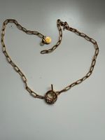 Halskette Purelei goldfarben mit Steinen neu