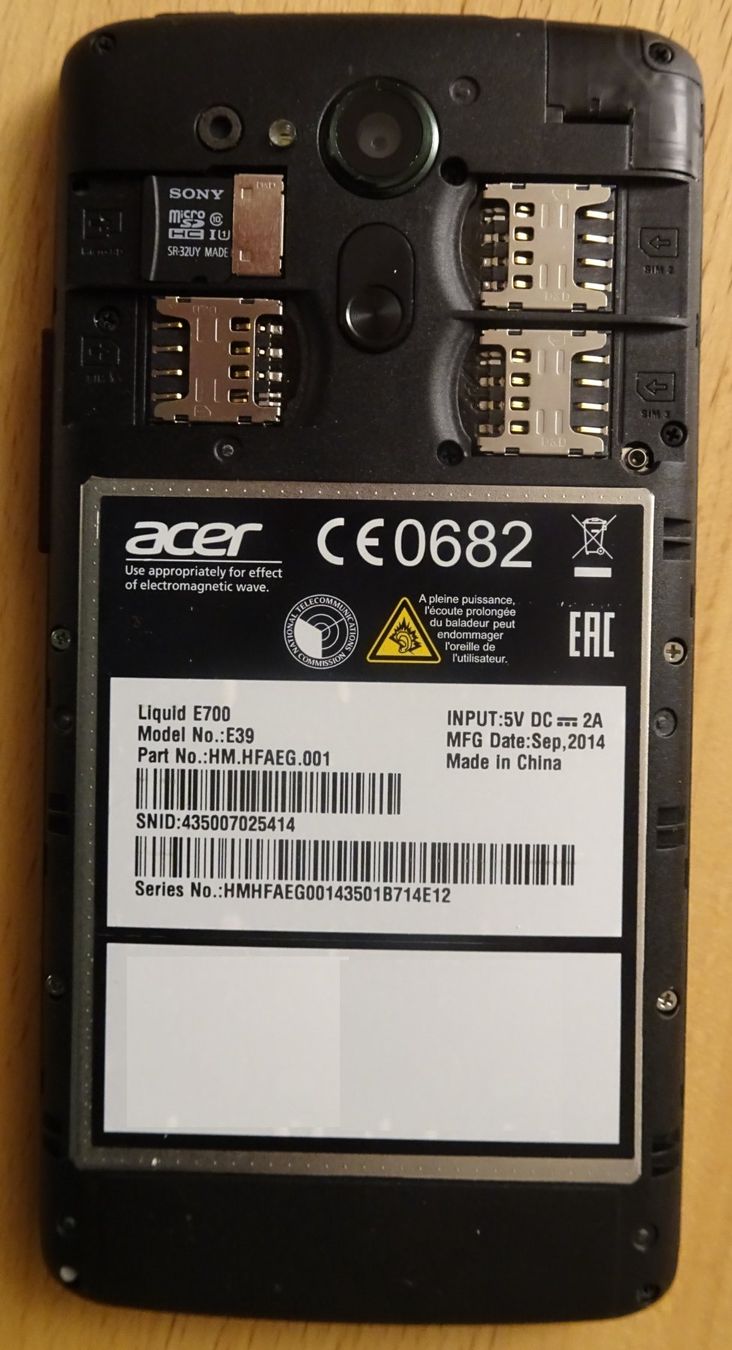 Acer Portables: Acer Liquid E700 Trio Triple-MicroSIM Android 4.4 – Défectueux à Kleindöttingen par Lupo_55 2
