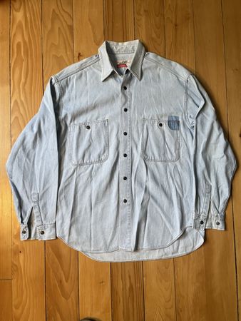 Vintage Jeans Hemd 70s Light Blue
