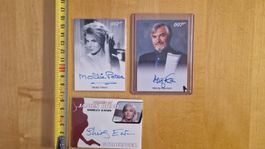James Bond Package, 3 Original Autogramme auf Karten