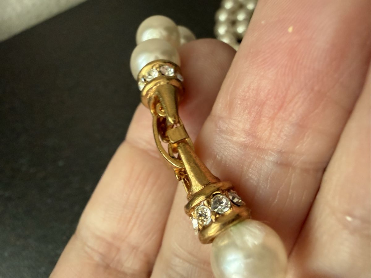 Catenine: Vintage Perlenkette mit Strassverschluss – Usato da Lamone venduto da LaCantinaMagica 5