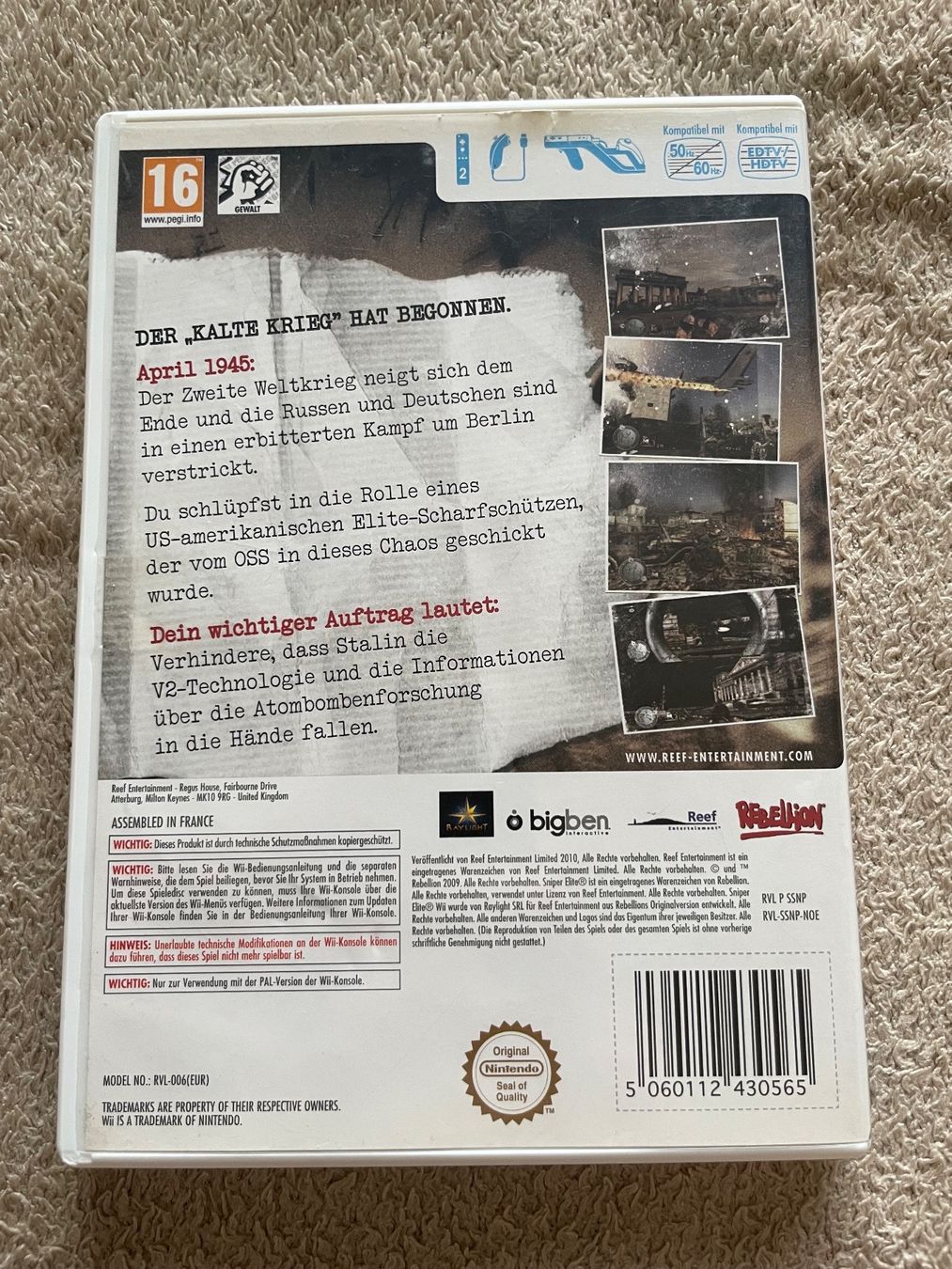 Nintendo Giochi: Nintendo Wii Spiel - sniper elite – Usato da Niederwangen BE venduto da m_s13 2