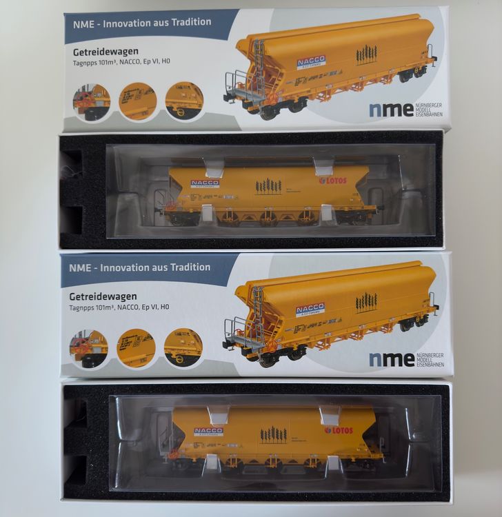 NME H0 Getreidewagen Tagnpps 95m³ ATIR EurologSystem weiß 509647 DC ne