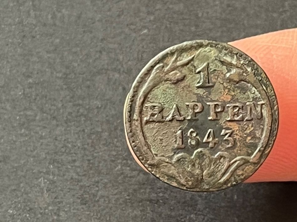 Tutti le monete: Schweizer Münze 1 Rappen 1843 – Usato da Neuenhof venduto da Mastermind-00 1