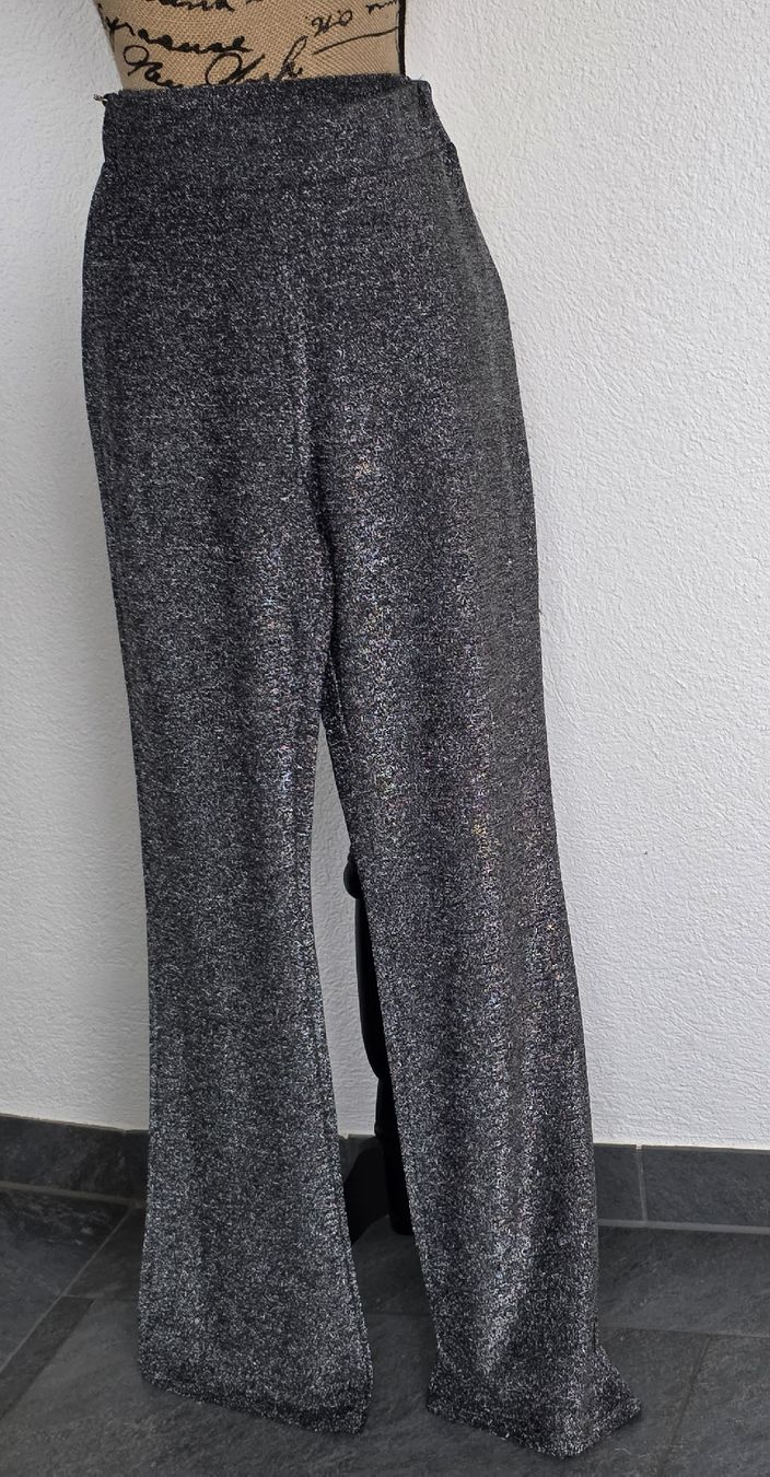 Hosen: Silber Glitzer Hose, festlich, Gr. L – Neu (gemäss Beschreibung) aus Rheinsulz von Gilea