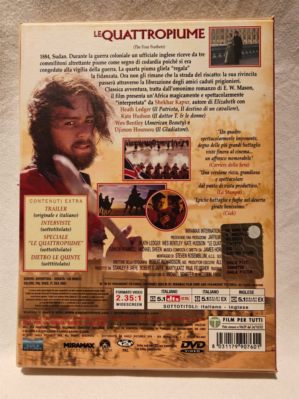 Tutti i DVDs: Le Quattropiume The Four Feathers 2-Disc Set – Usato da Gutenswil venduto da Vulcano21 2