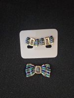 Broche émaillée et clips d'oreille. Cabochon Paris 