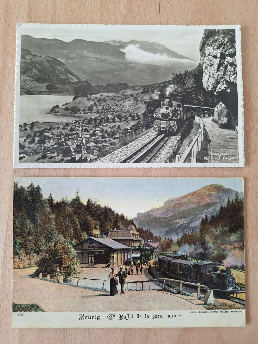 Ansichtskarten: 2 AK Bahn Schweiz, Brünigbahn – Gebraucht aus Lohn-Ammannsegg von Beo71