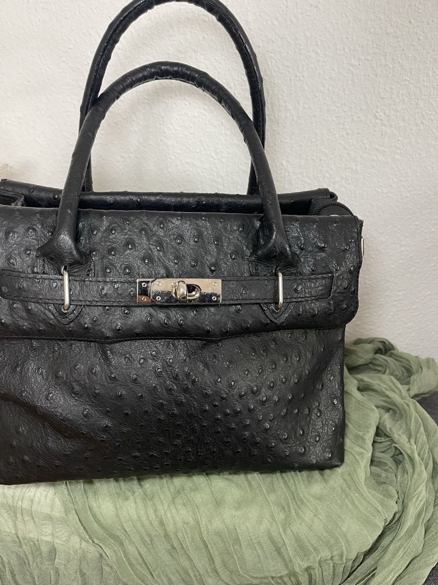 Borse da donna: Elegante Handtasche aus echtem Straussenleder, Schwarz – Usato da Wetzikon ZH venduto da man_7mn7 4