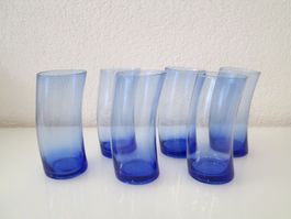 6 Set blaue Trinkgläser