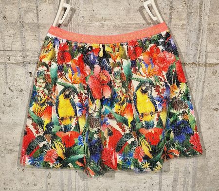 H&M x Kate Morgan Studio Pailletten Rock Tropical Gr.134/140