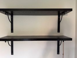 Wandregale schwarz Metallhalterungen Set 2 Stck.
