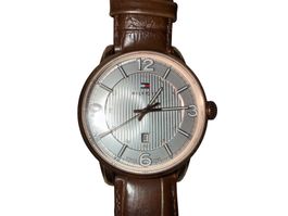 Tommy Hilfiger Herren-Uhr Braun Lederarmband gebraucht